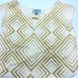 ✨AVENUE✨Gold/White Glittery Blouse